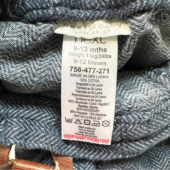 ⭐️ 5 for $25 Stylish Kids Blue Suspender Pants Next Baby UK Size 9-12 Months - Picture 6 of 6